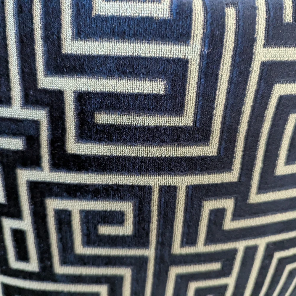 Navy Geometric Accent Pillow cover designer Schumacher